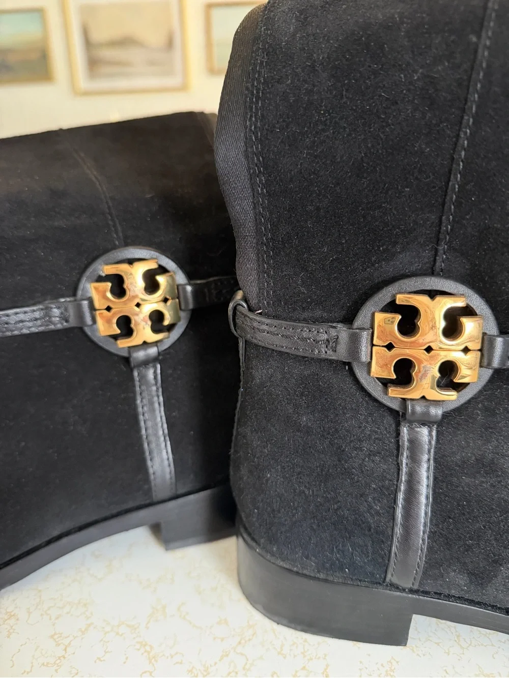 Tory Burch Miller Over-the-Knee Suede Black Boots